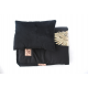 S/M BLACK WINGS SET Velvet Blanket + Pillow pościel niemowlęca czarna biała do wózka do łóżeczka złote skrzydła ze złotymi skrzy