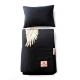 S/M BLACK WINGS SET Velvet Blanket + Pillow