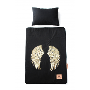 BLACK WINGS SET Velvet Blanket + Pillow