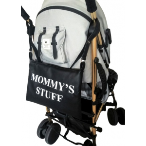 BLACK BABY'S STUFF LEATHER BAG MOMMY&STROLLER 