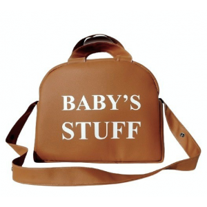 CHESTNUT BABY'S STUFF LEATHER STROLLER BAG 