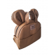 Chestnut MOUSE LEATHER STROLLER karmelowa torba do wózka torba z uszami torba skórzana do wózka torba karmel do wózka